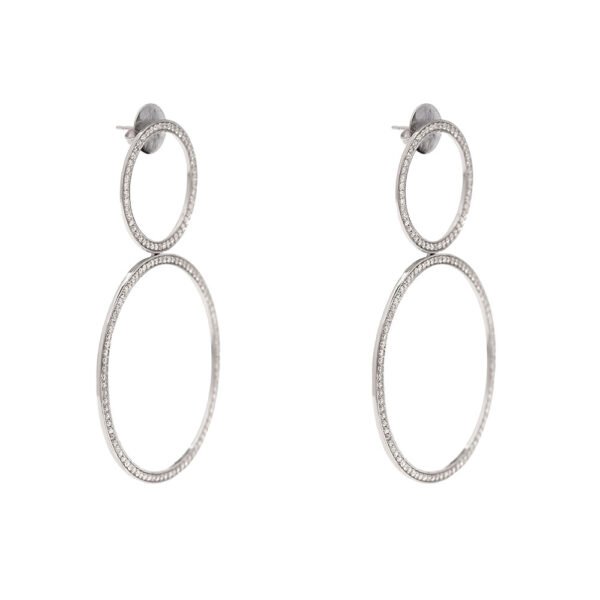 Brinco Hip Hoop 2 Argolas Diamantes