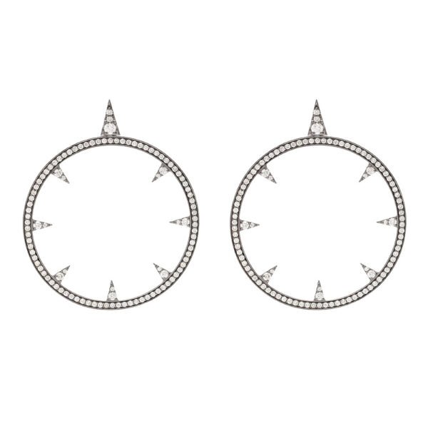 Brinco Hip Hoop Argola Spike Diamantes