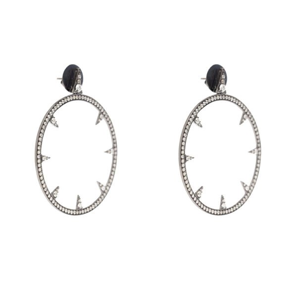 Brinco Hip Hoop Argola Spike Diamantes