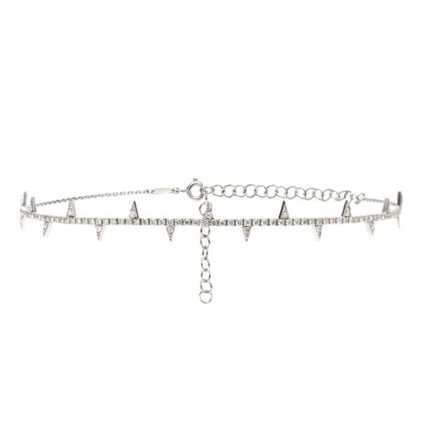 Choker Hip Hoop Diamantes Ouro Branco