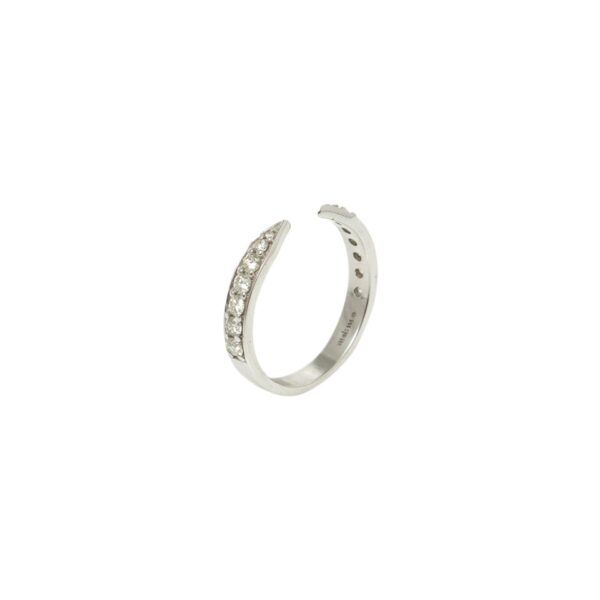 Anel Apache Diamantes Ouro Branco