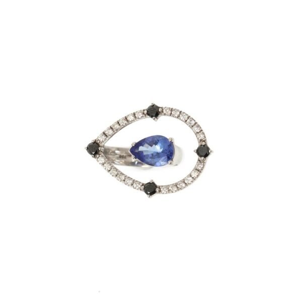 Alternative view of Anel Floating Tanzanita Ouro Branco