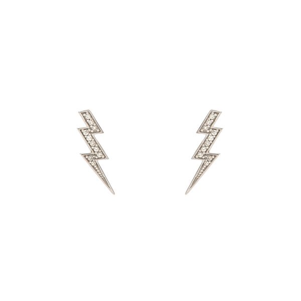 Alternative view of Brinco Bowie Ear cuff Diamantes Ouro Branco