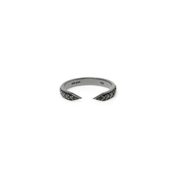Alternative view of Anel Apache Diamante Negro Ouro com Ródio Negro