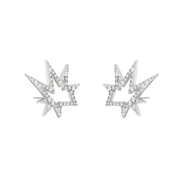 Alternative view of Brinco Supernova Ear cuff Diamantes Ouro Branco