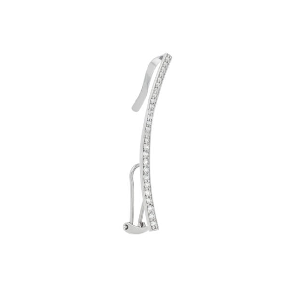 Brinco Hip Hoop Encaixe Diamantes Ouro Branco