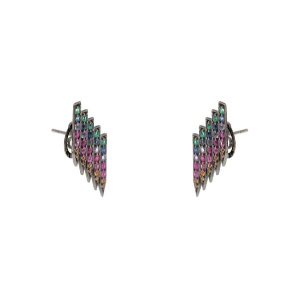 Alternative view of Brinco Apache Ear cuff Lanças Ouro com Ródio Negro