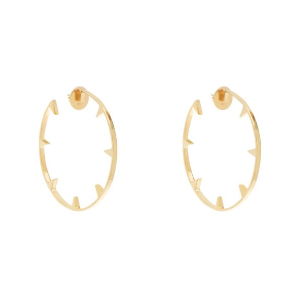 Alternative view of Brinco Hip Hoop Argola Spike Folheada em Ouro Amarelo