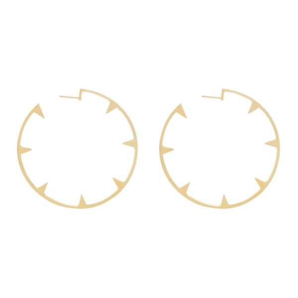 Brinco Hip Hoop Argola Spike Folheada em Ouro Amarelo