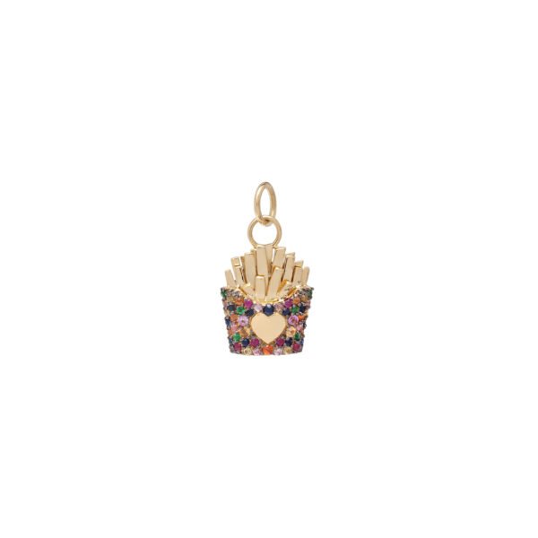 Pingente French Fries Ouro Amarelo