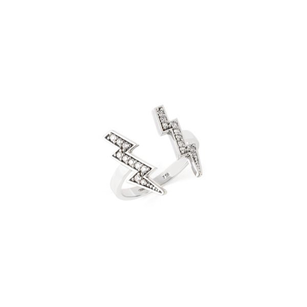 Anel Bowie Diamantes Ouro Branco