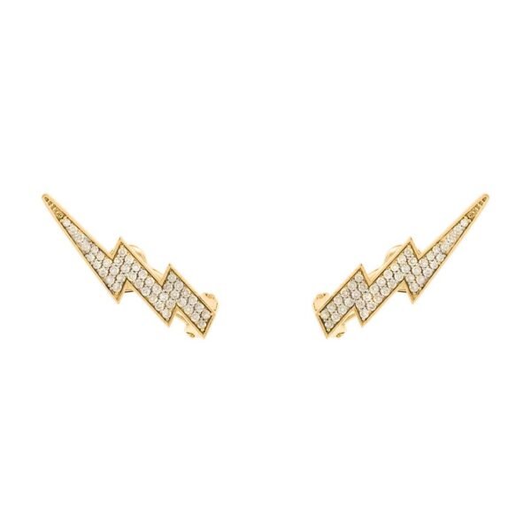 Brinco Bowie Ear Cuff Médio Ouro Amarelo