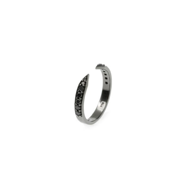 Anel Apache Diamante Negro Ouro com Ródio Negro