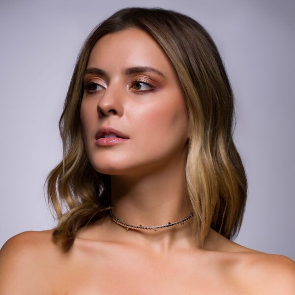 Alternative view of Choker Hip Hoop Folheada em Ouro Branco