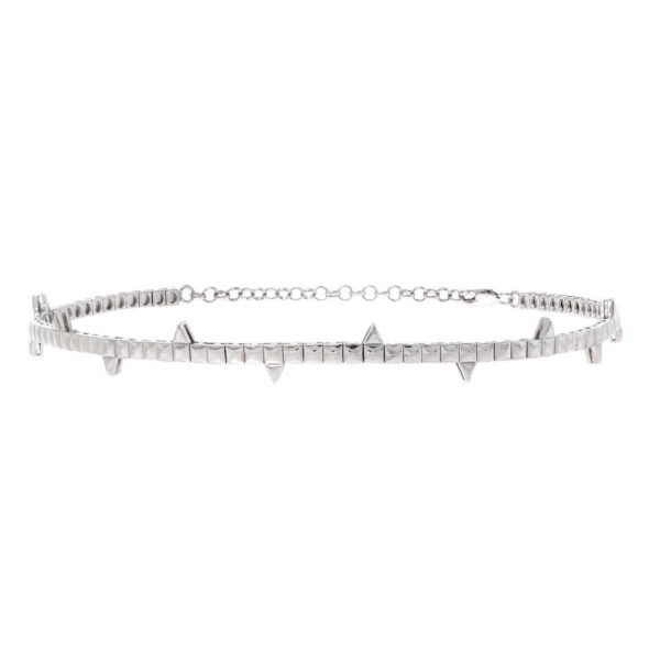 Choker Hip Hoop Folheada em Ouro Branco