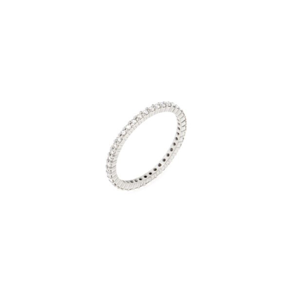 Aliança Inteira Diamantes Ouro Branco