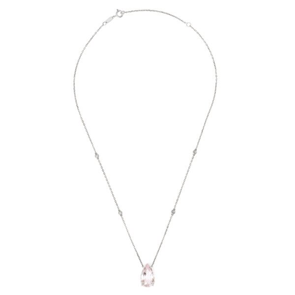 Colar Morganita Gota Ouro Branco