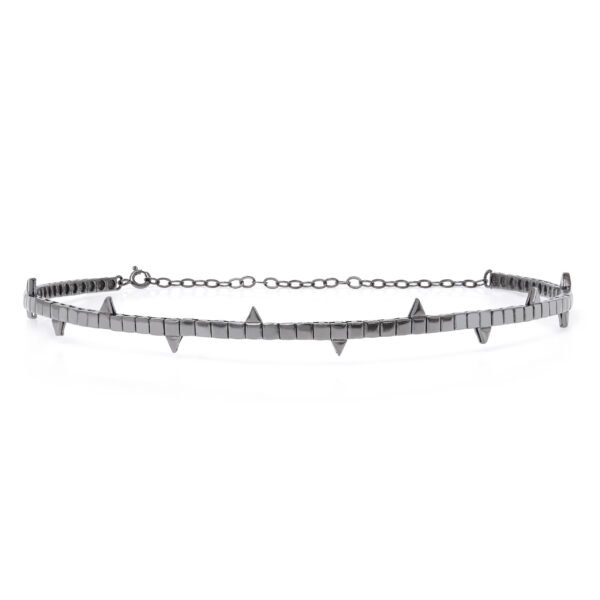 Choker Hip Hoop Folheada em Ródio Negro