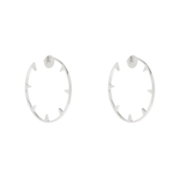 Alternative view of Brinco Hip Hoop Argola Spike Folheada em Ouro Branco