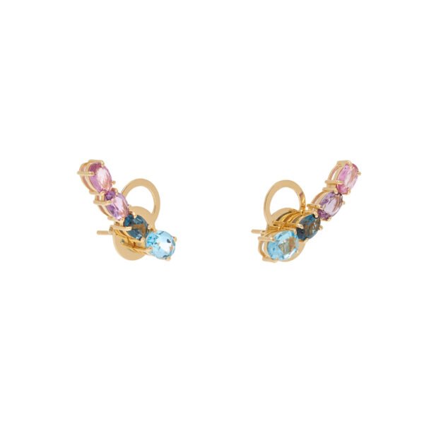 Alternative view of Brinco Ear Cuff Colorido Ouro Amarelo