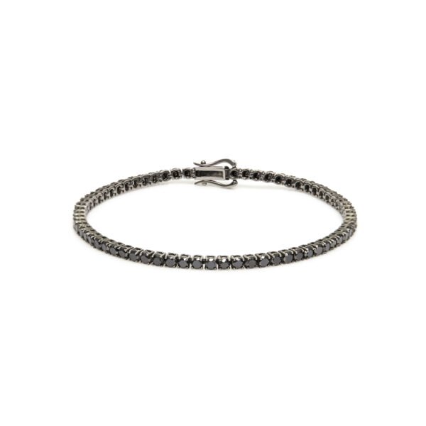 Pulseira Riviera Diamante Negro Ouro com Ródio Negro