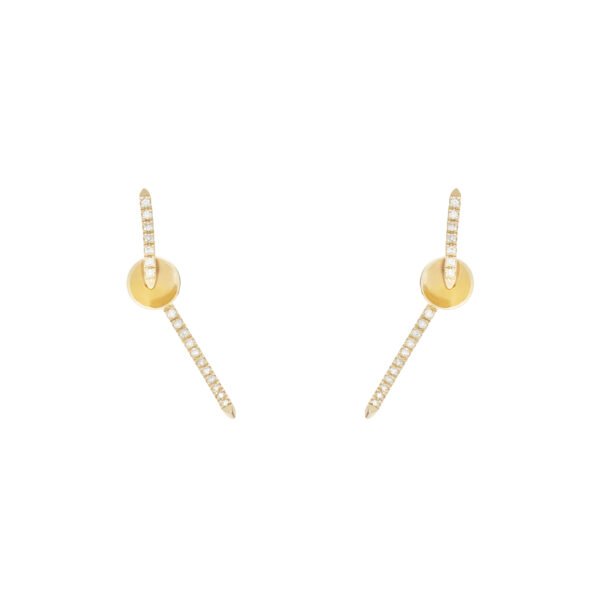 Brinco Up & Down Diamantes Ouro Amarelo