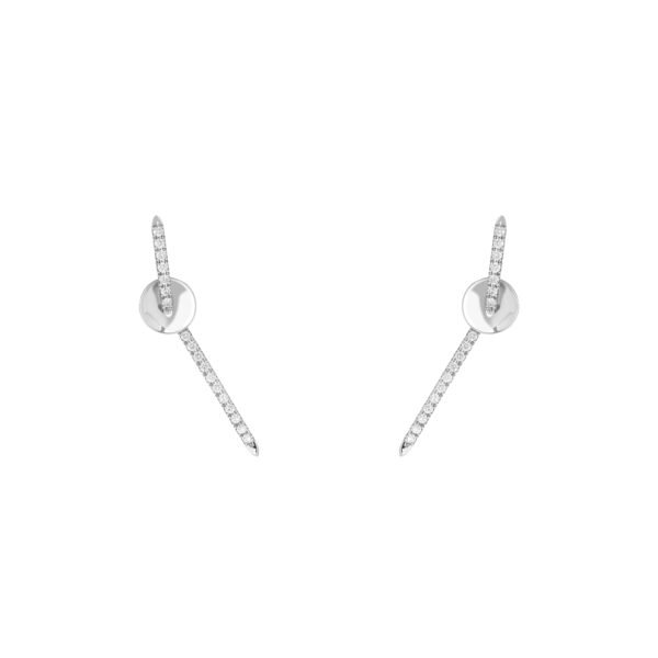Brinco Up & Down Diamantes Ouro Branco