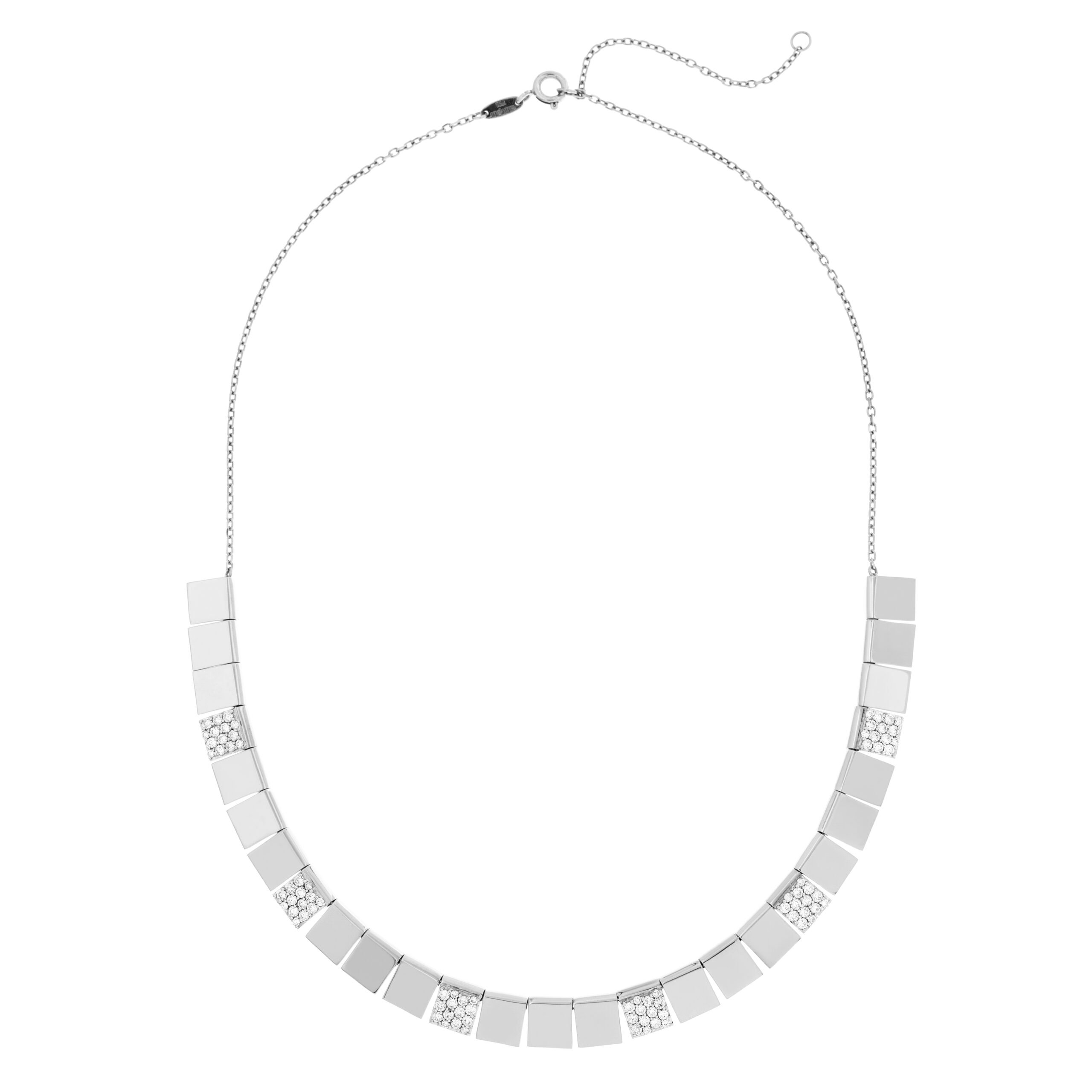 Colar Diamond Drops Ouro Branco