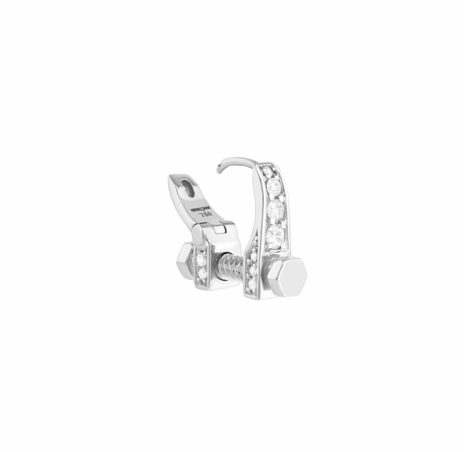 Brinco RE-charge Pequeno Diamantes Ouro Branco