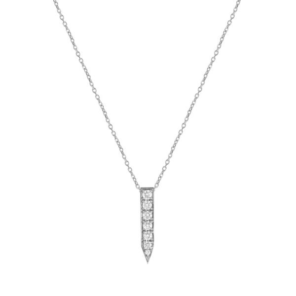 Colar Apache Lança Diamantes Ouro Branco