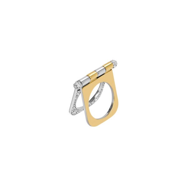 Alternative view of Anel Double Ouro Branco e Ouro Amarelo